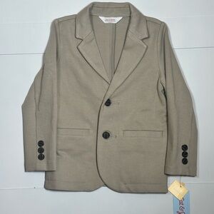 NWT Cat & Jack Toddler Boy’s Khaki Stretch Blazer with Brown Buttons Size 3T
